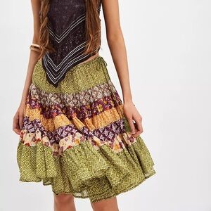 *SOLD* Free People Scarf Stripes Earth Midi Skirt